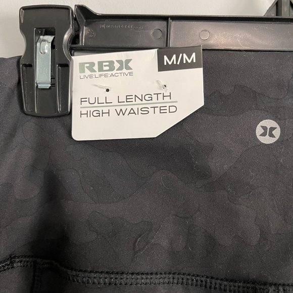 RBX M Black Camo Side pockets Full Length leggings Style CR6887 - Picture 5 of 6